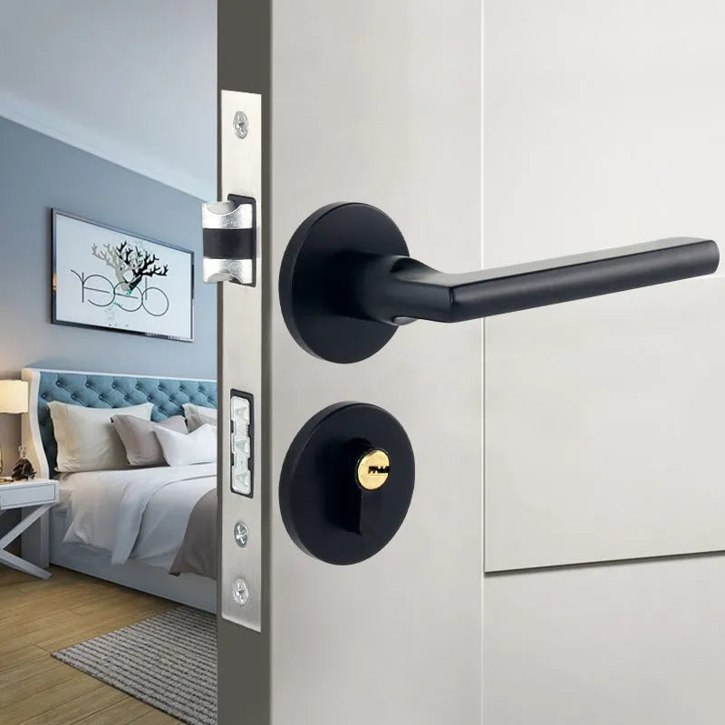 Aluminium alloy split magnetic door lock handle for timber doors with multiple style options