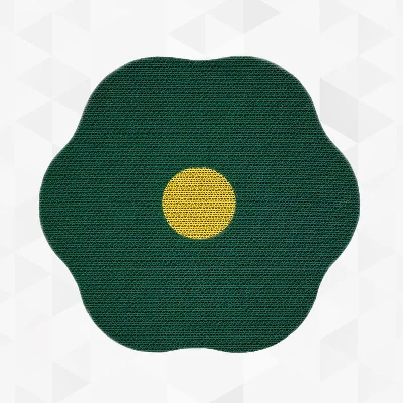 Medium wall mounted cat scratching board in green colour with corrugated texture