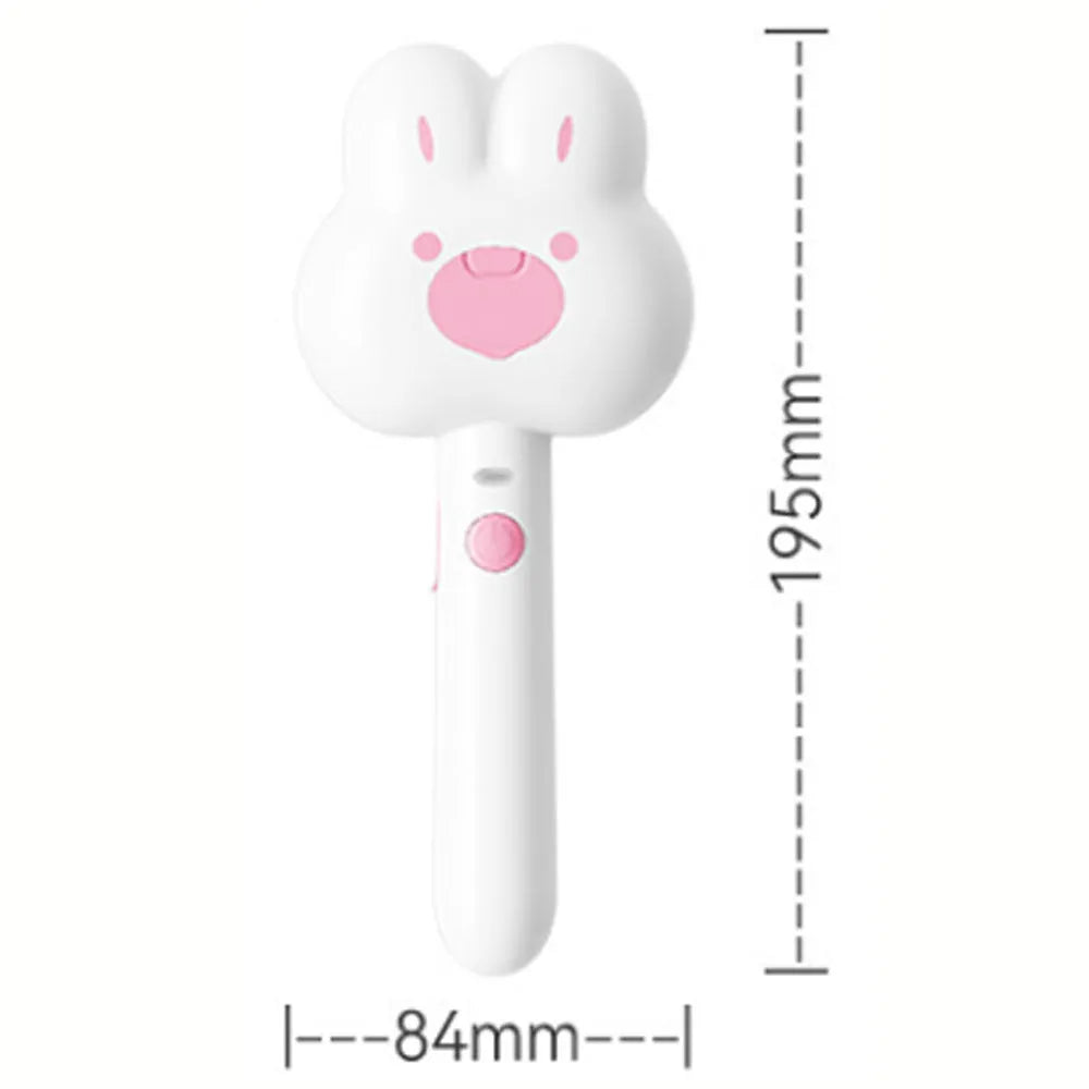 Rechargeable cat steam brush grooming tool with cartoon design in green, pink, or white colours
