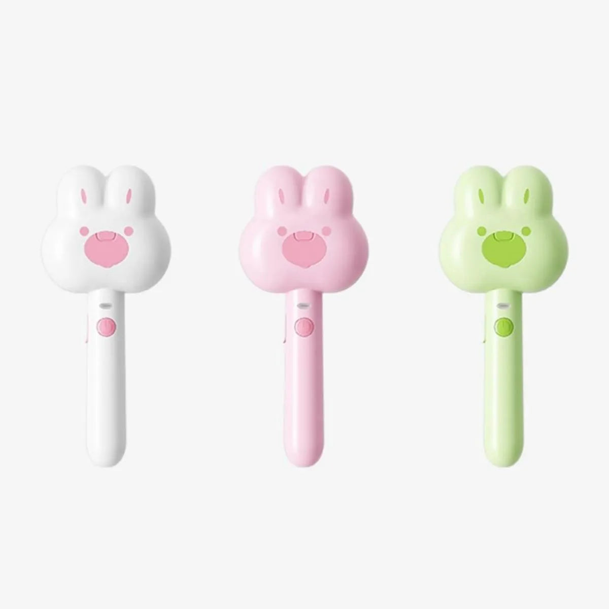Rechargeable cat steam brush grooming tool with cartoon design in green, pink, or white colours