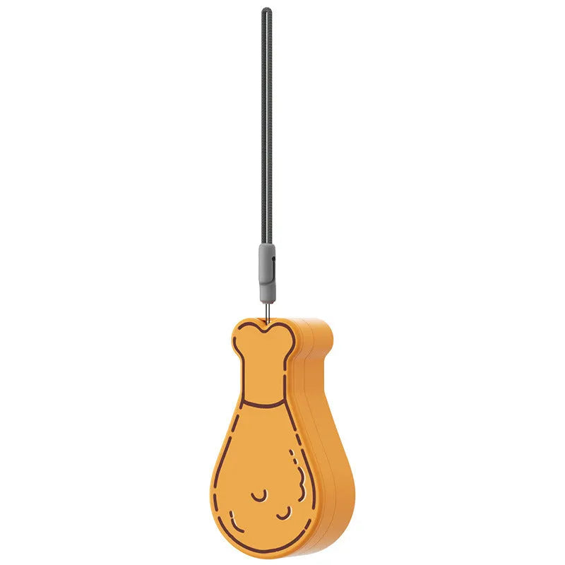 Orange and white portable pet water feeder with food container, showing carrying sling and dual compartments