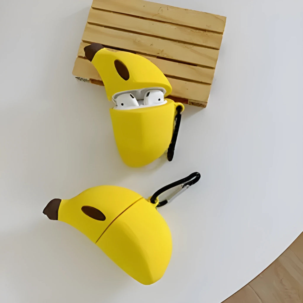 Yellow banana design silicone protective case for AirPods Pro wireless Bluetooth headsets