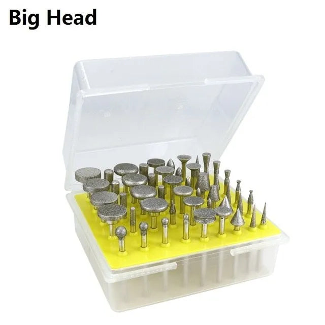 Elliptical cone alloy grinding heads with diamond finish for glass and stone polishing