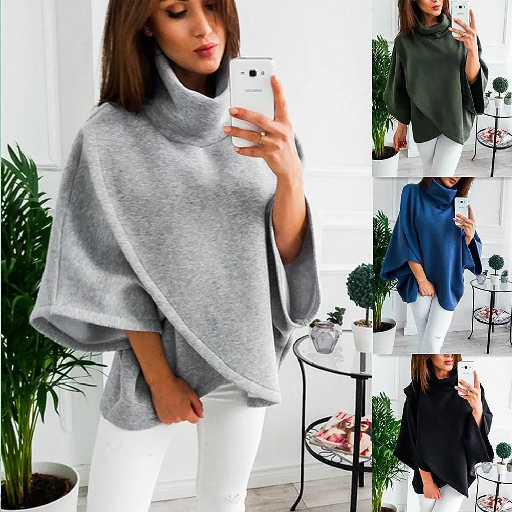 Long grey women's batwing cardigan sweatshirt with button front and stitching detail