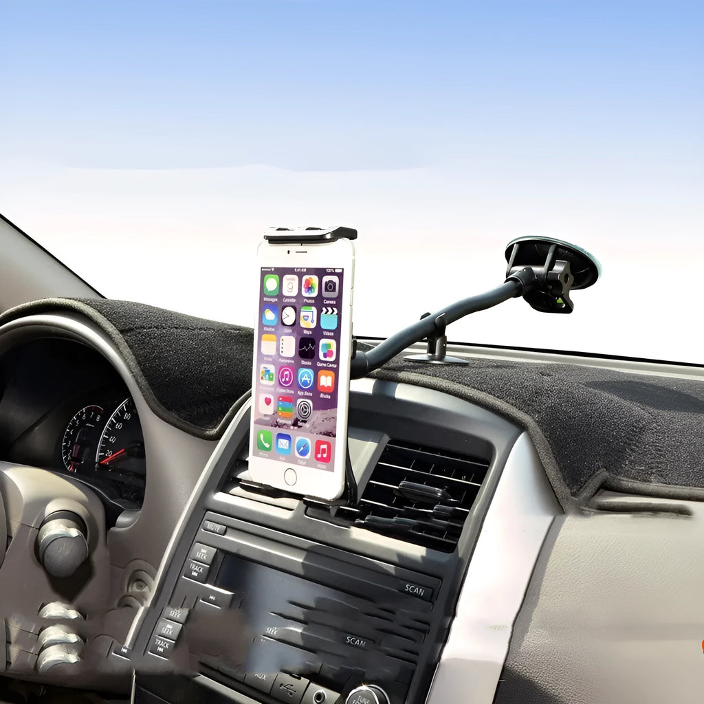 Black lifting type vehicle tablet holder with suction cup mounting 4-12 inch iPad