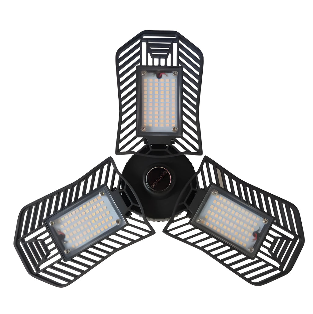 Waterproof industrial foldable garage lamp with die-cast aluminium housing and adjustable design