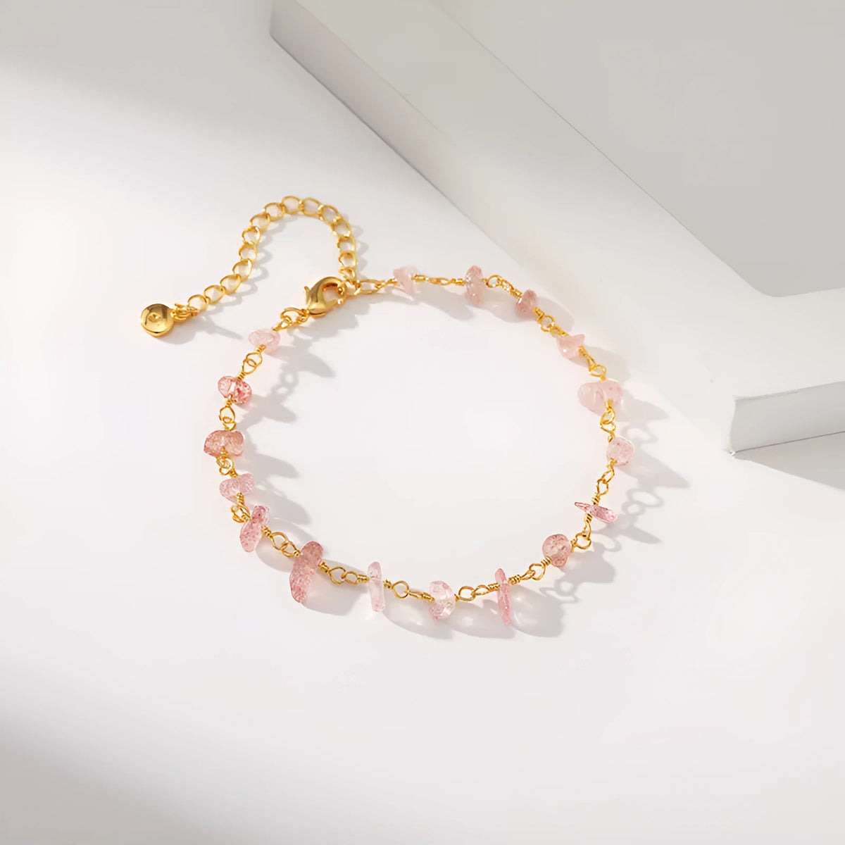 Women's turquoise bracelet with irregular natural gravel stones in 18K copper geometric setting