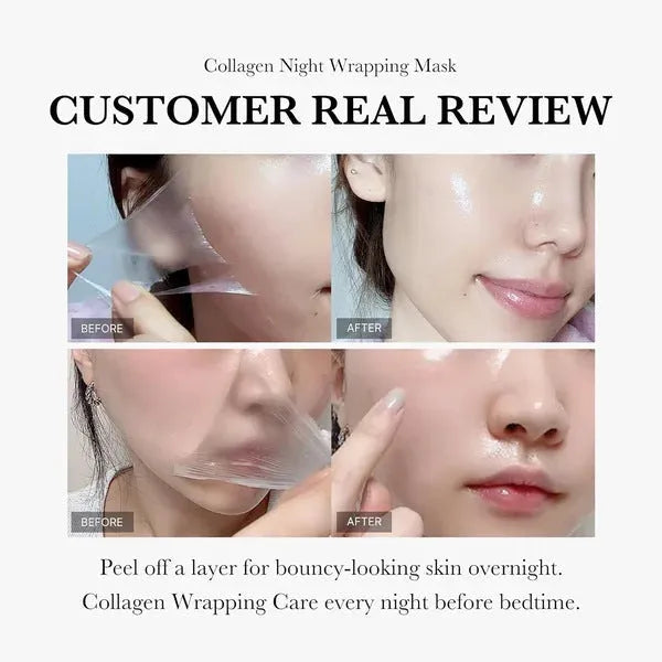 75ml collagen night face mask bottle with application brush for peel-off firming treatment