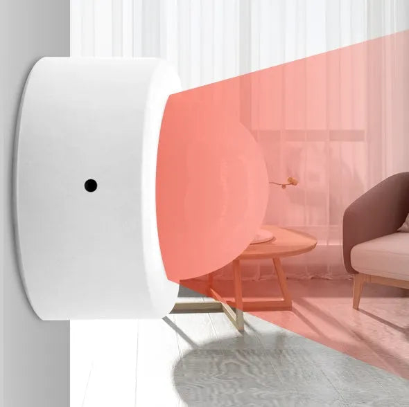 White ZigBee infrared motion detector with 33mm x 28mm dimensions for home security