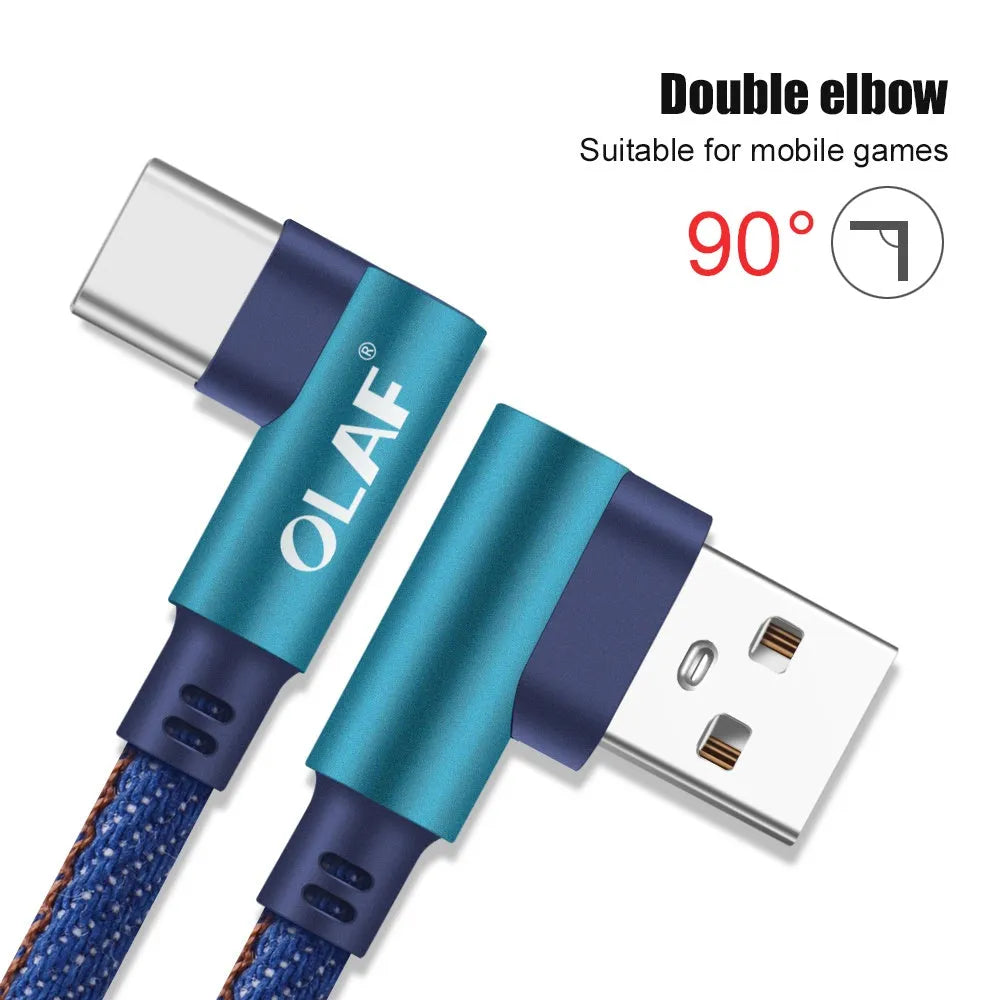 Fast charging USB cable with denil braiding in multiple colour and length options