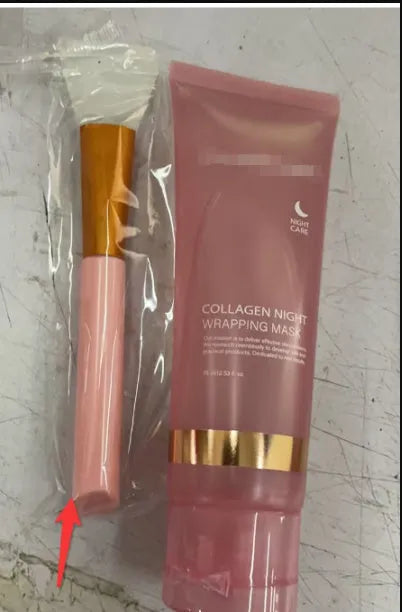 75ml collagen night face mask bottle with application brush for peel-off firming treatment