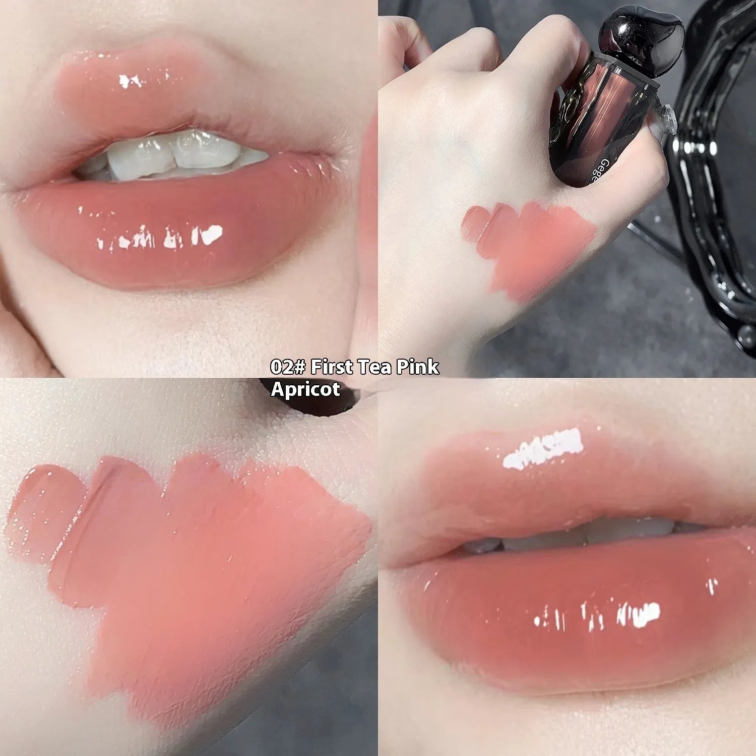 Glacier Lava Lip Lacquer tube with mirror, shown in one of seven colour options.