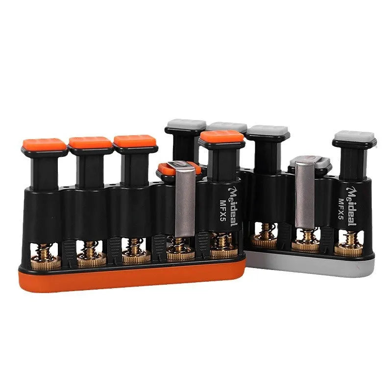 Grey and orange non-slip silicone finger trainer for hand-muscle development