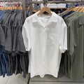 Men's modal cotton open collar shirt in Japanese Korean casual style