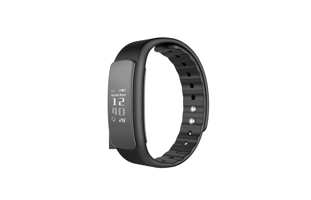 I6 smart sports bracelet with black TPU wristband and 0.96 inch screen