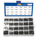 Black-plated laptop machine screws with flat countersunk head and cross-drive groove.