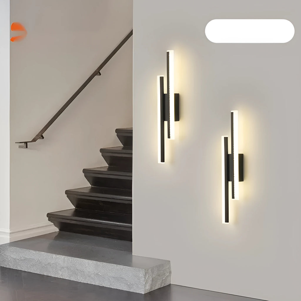 500mm gold double line wall lamp with modern design for hotel and staircase lighting