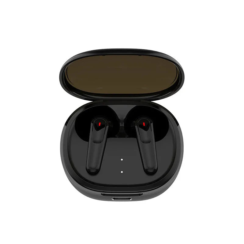 Black PRO30 in-ear Bluetooth headset with noise reduction on a dark background.