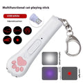 Infrared pet toy with laser patterns and teasing stick for cat entertainment