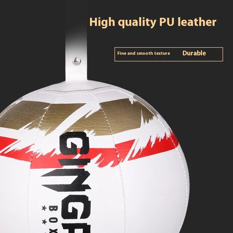 PU leather hanging speed ball for boxing reaction training in black, black and green, or white colours