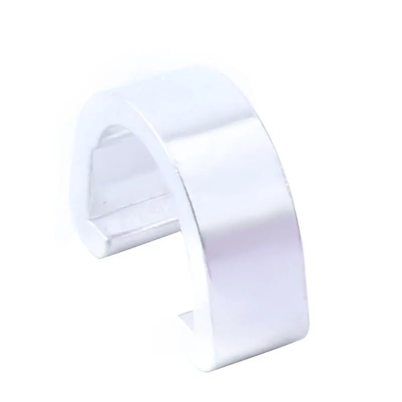 Aluminium alloy C-shaped buckle in multiple colours, shown next to a ruler indicating its 10.2mm by 13mm size.