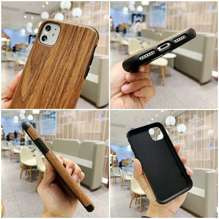 Wood phone case for iPhone showing natural wood grain in rosewood colour