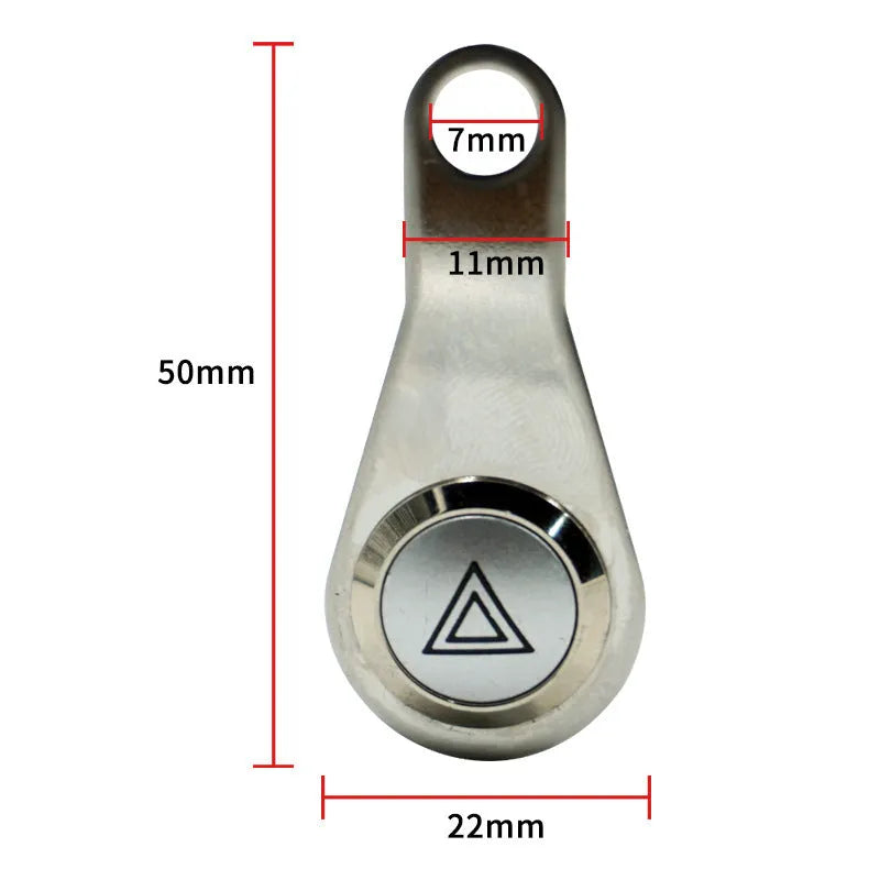 Black stainless steel motorcycle switch with light ring and 7mm installation