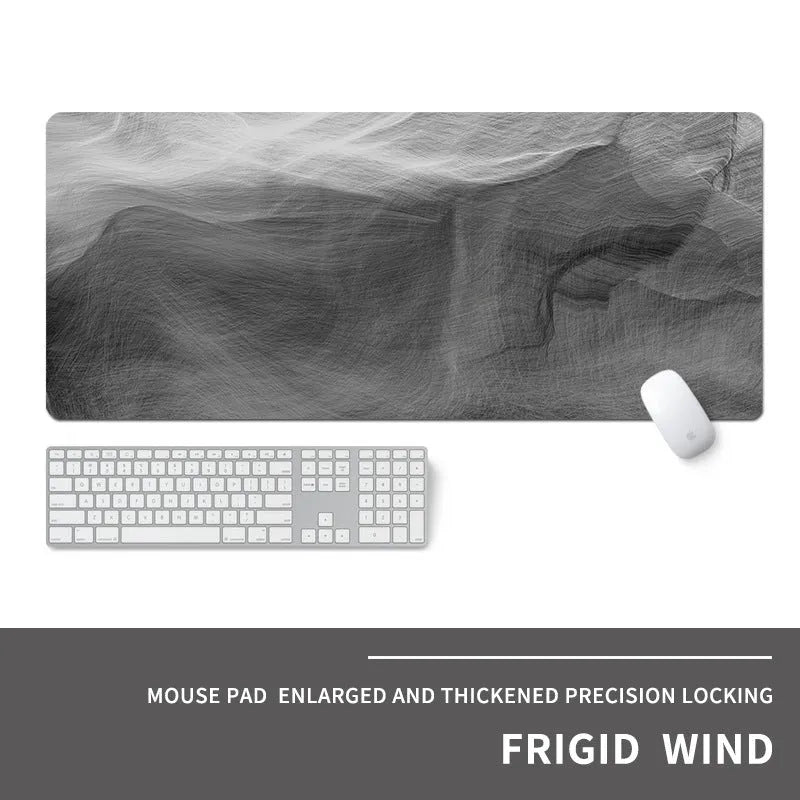 Oversized gaming mouse pad with cold style thermal transfer graphics on natural rubber base