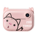 Blue, green, and pink HD digital camera model C3 with 2.4-inch screen shown with accessories
