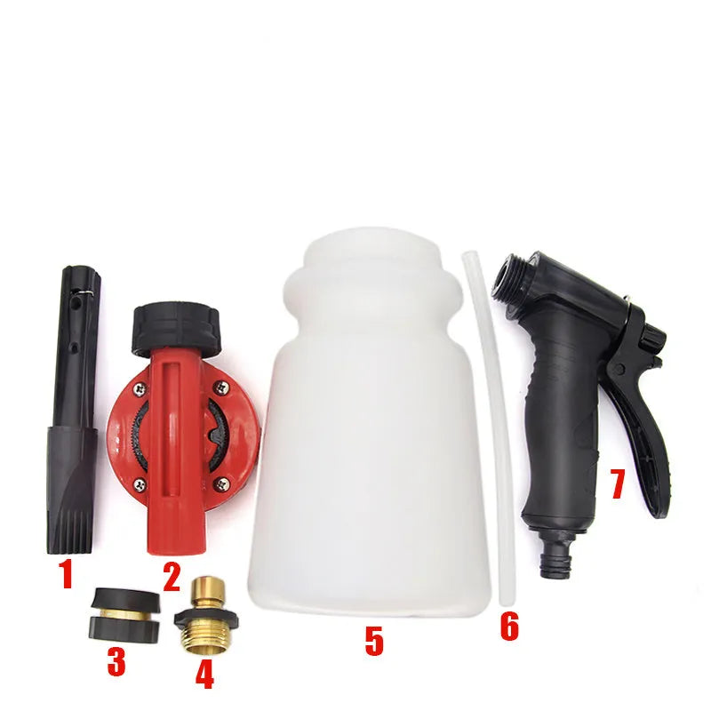 Green foam pot high pressure water gun for garden spraying with ABS plastic and TPR handle