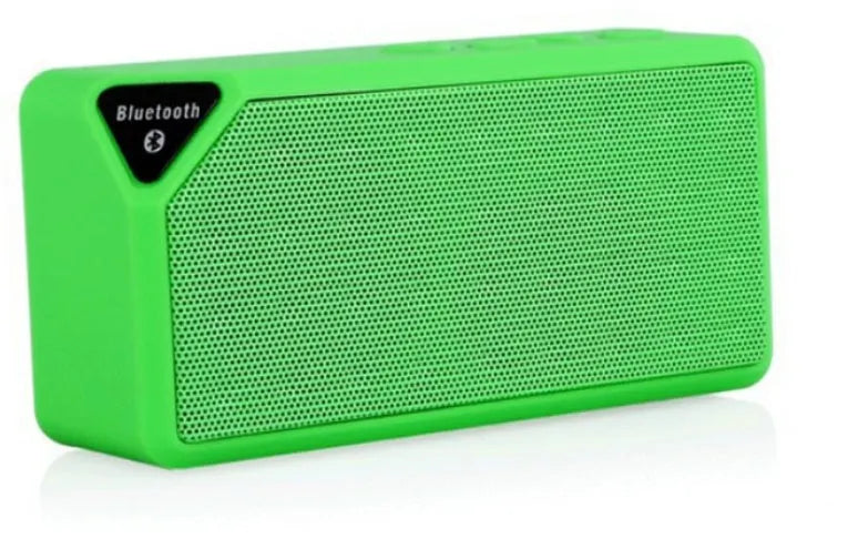 Cannon X3 mini cube-shaped wireless Bluetooth speaker in one of five colours: black, blue, green, red, or yellow.