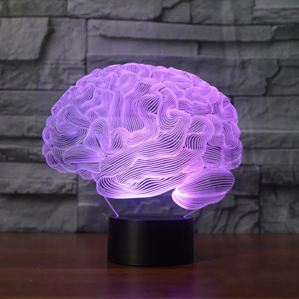 3D LED desk lamp with acrylic visual illusion and remote control for colour changing