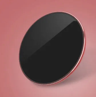 Ultra-thin aluminium wireless charger with LED indicator in metallic finish