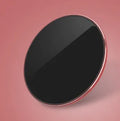 Ultra-thin aluminium wireless charger with LED indicator in metallic finish