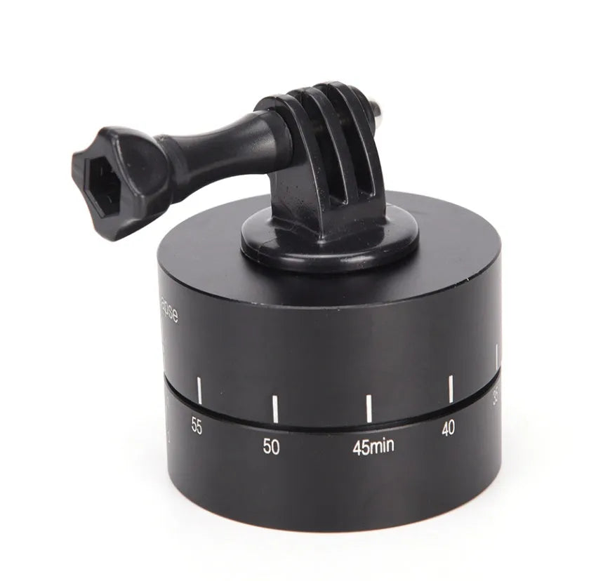 Lapse 360-degree auto rotate camera tripod head for GoPro and DSLR cameras