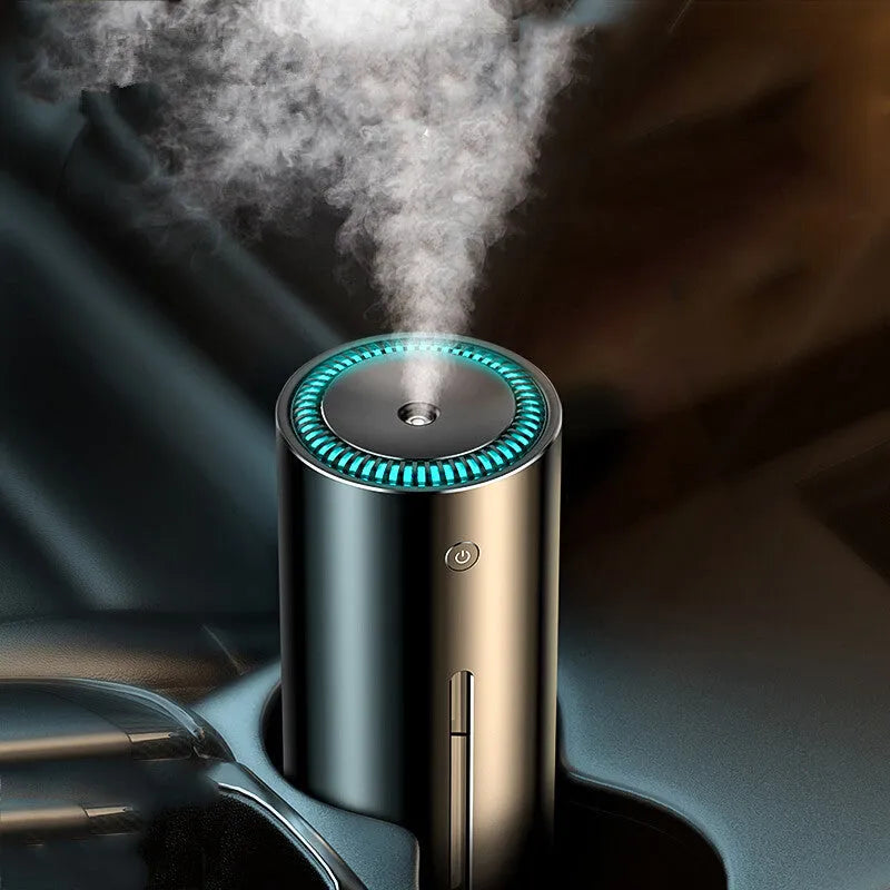 Black car humidifier diffuser with USB cable for vehicle and indoor air quality improvement