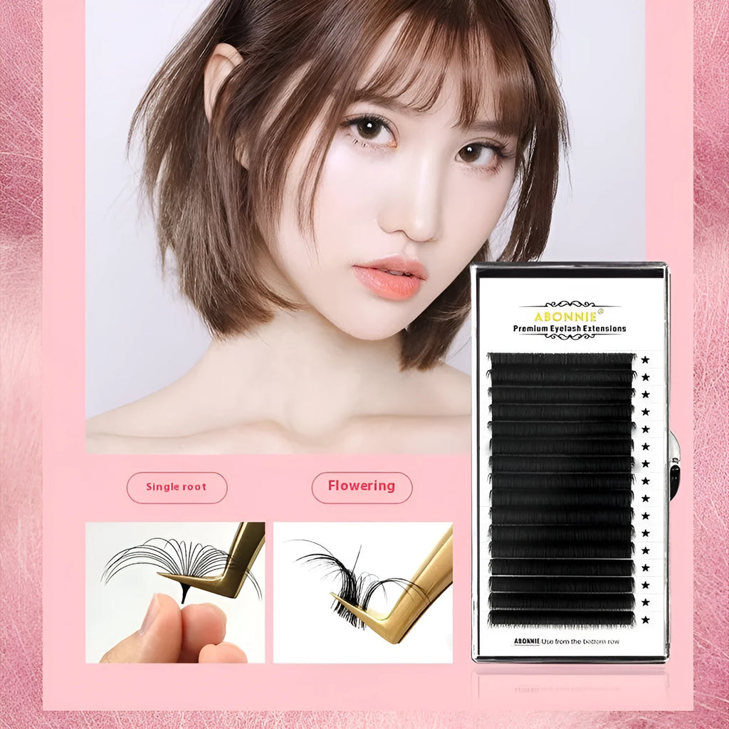 Close-up of dense 16-row false eyelashes with matte wool texture in mink hair, showing length options.