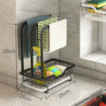 Foldable plastic kitchen draining rack for sponges and cloths with wall mount option