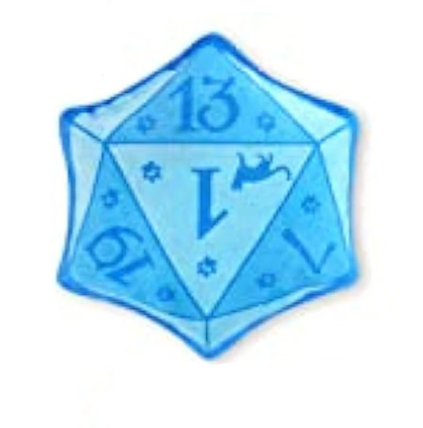 Blue dice-shaped catnip toy with organic catmint filling for interactive feline play