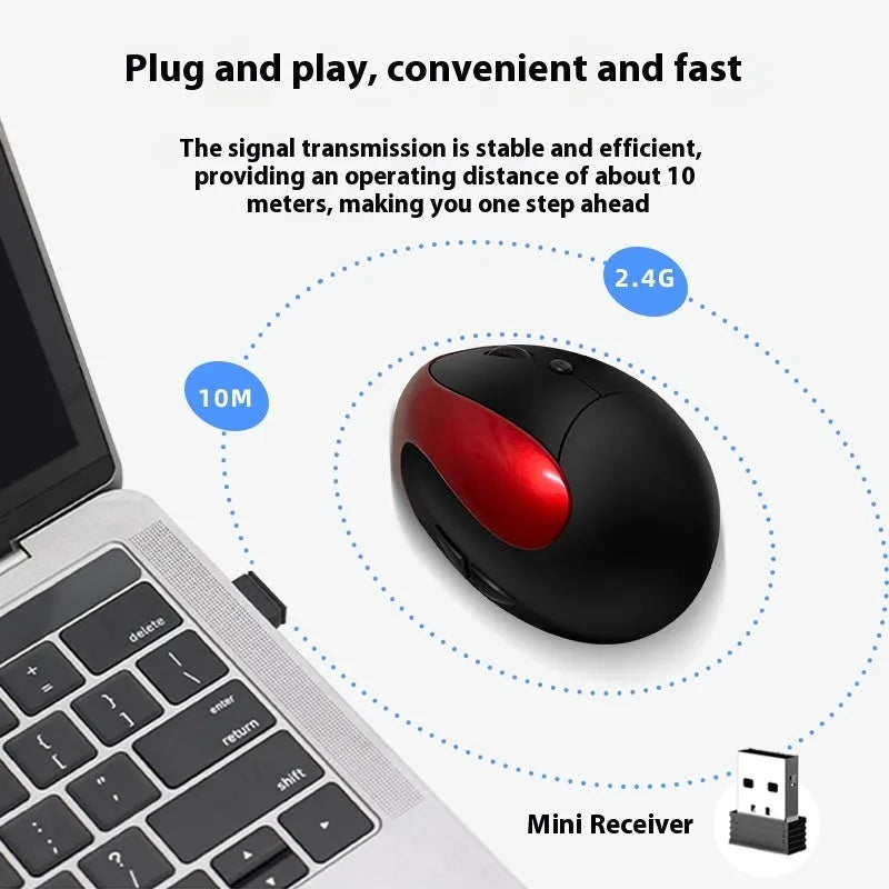 Vertical ergonomic computer mouse with wireless charging in multiple colour options measuring 103x60x73mm