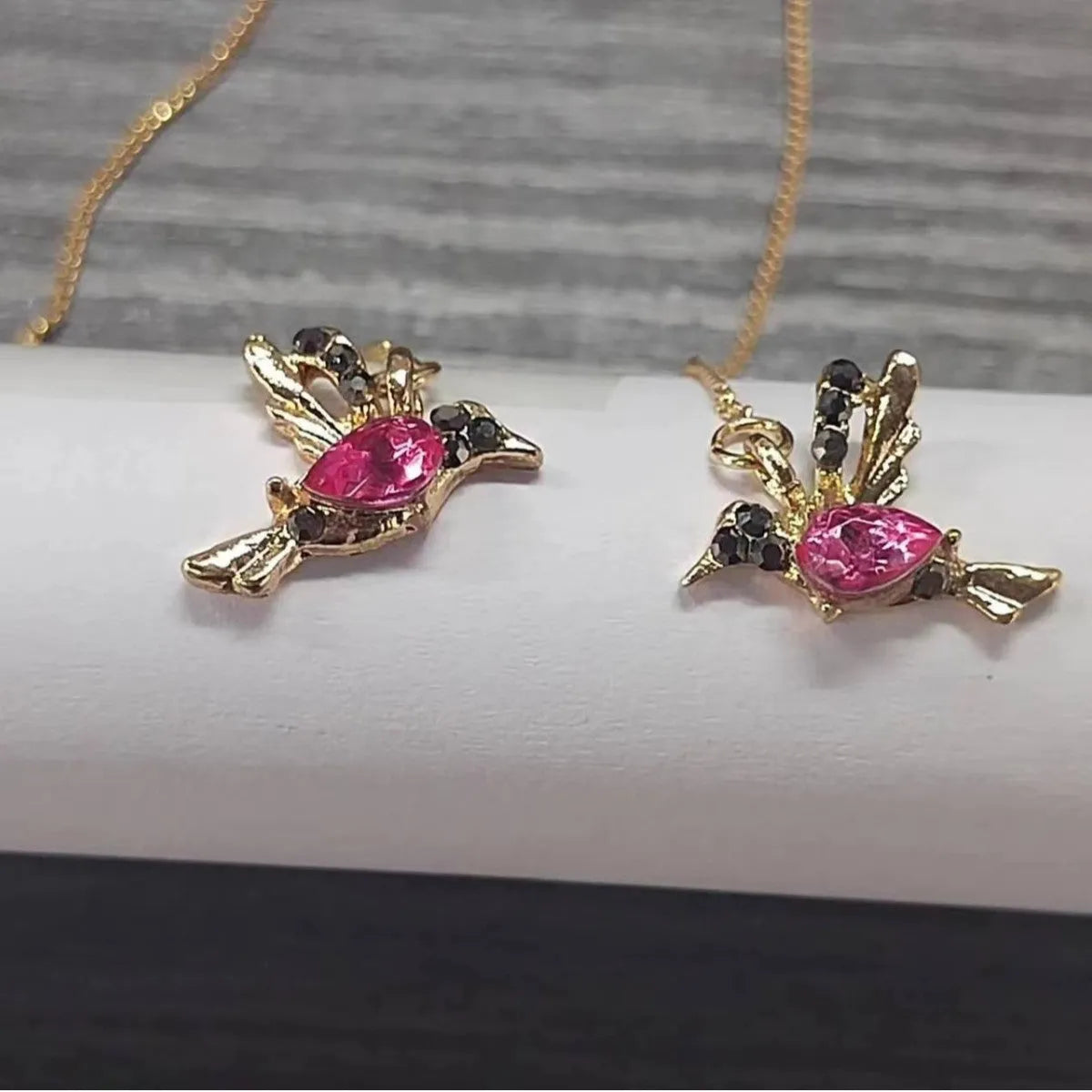 Personalised bird hanging long style earrings with zirconium wing detailing in red, blue, and red lvzuan colour options