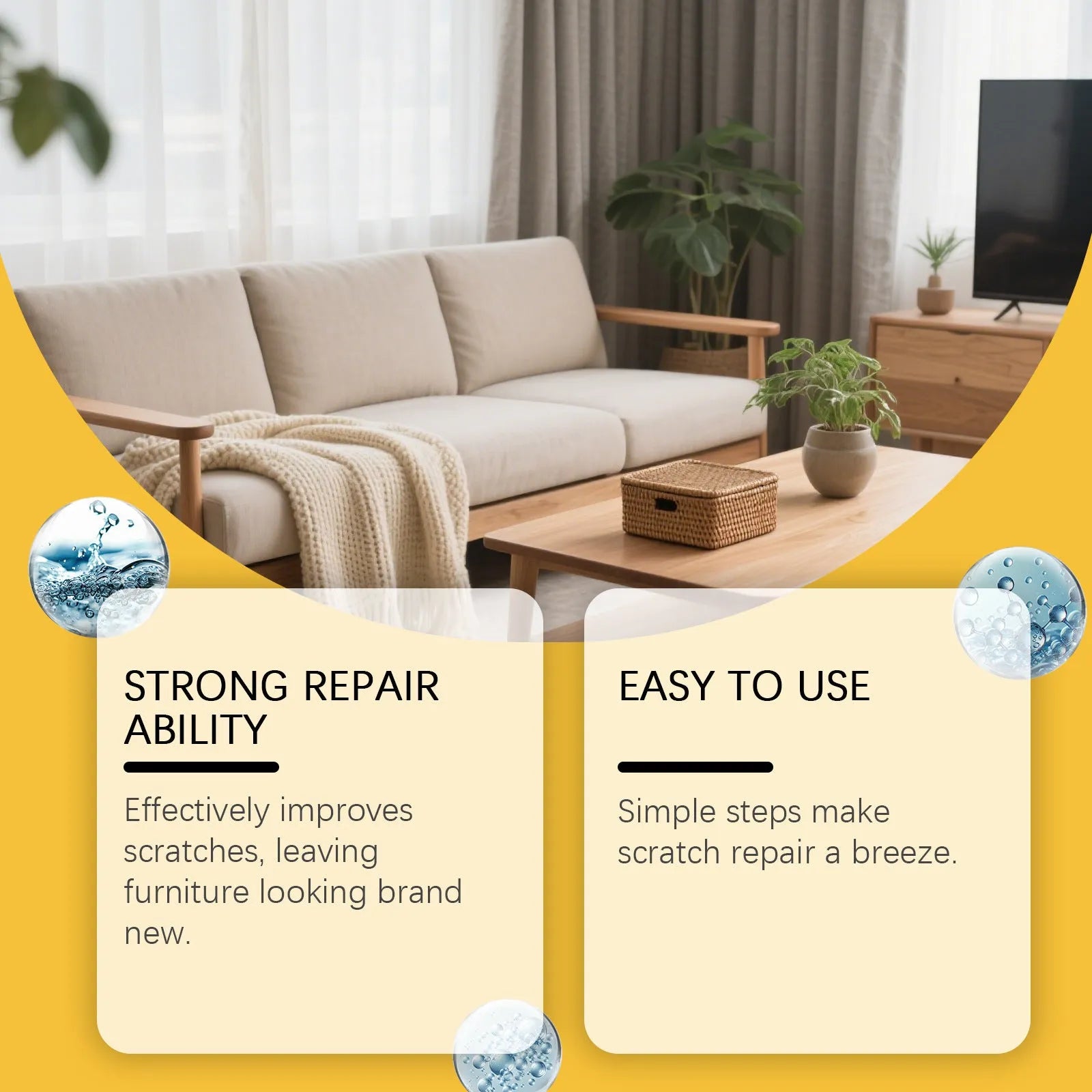 Wooden furniture scratch care agent 100ml bottle with microfibre application towel set