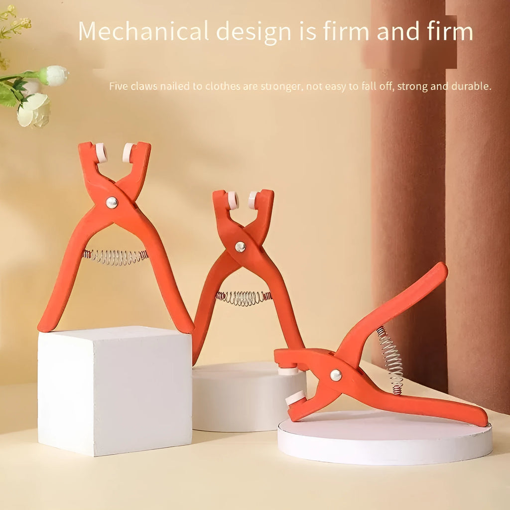 9.5mm stainless steel five claw suit buttons with application pliers for no-sew clothing fastening