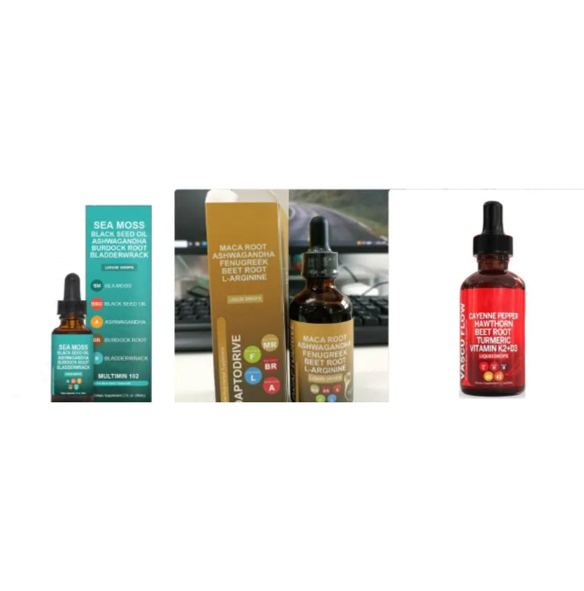 60ml bottle of Vitamin D3 and K2 supplement liquid drops with hawthorn fruit extract
