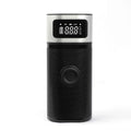 Black portable wireless vehicle air pump with USB charging cable, 15cm tube, and nozzles for bicycle, ball, and swimming ring.