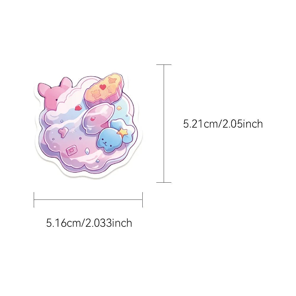 Fresh candy design waterproof decorative stickers measuring 4-7cm for journal and hand account decoration