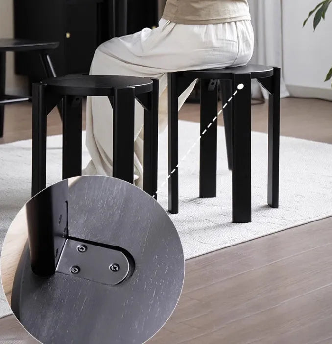 Stackable round iron dining stool in modern design with custom graphics option