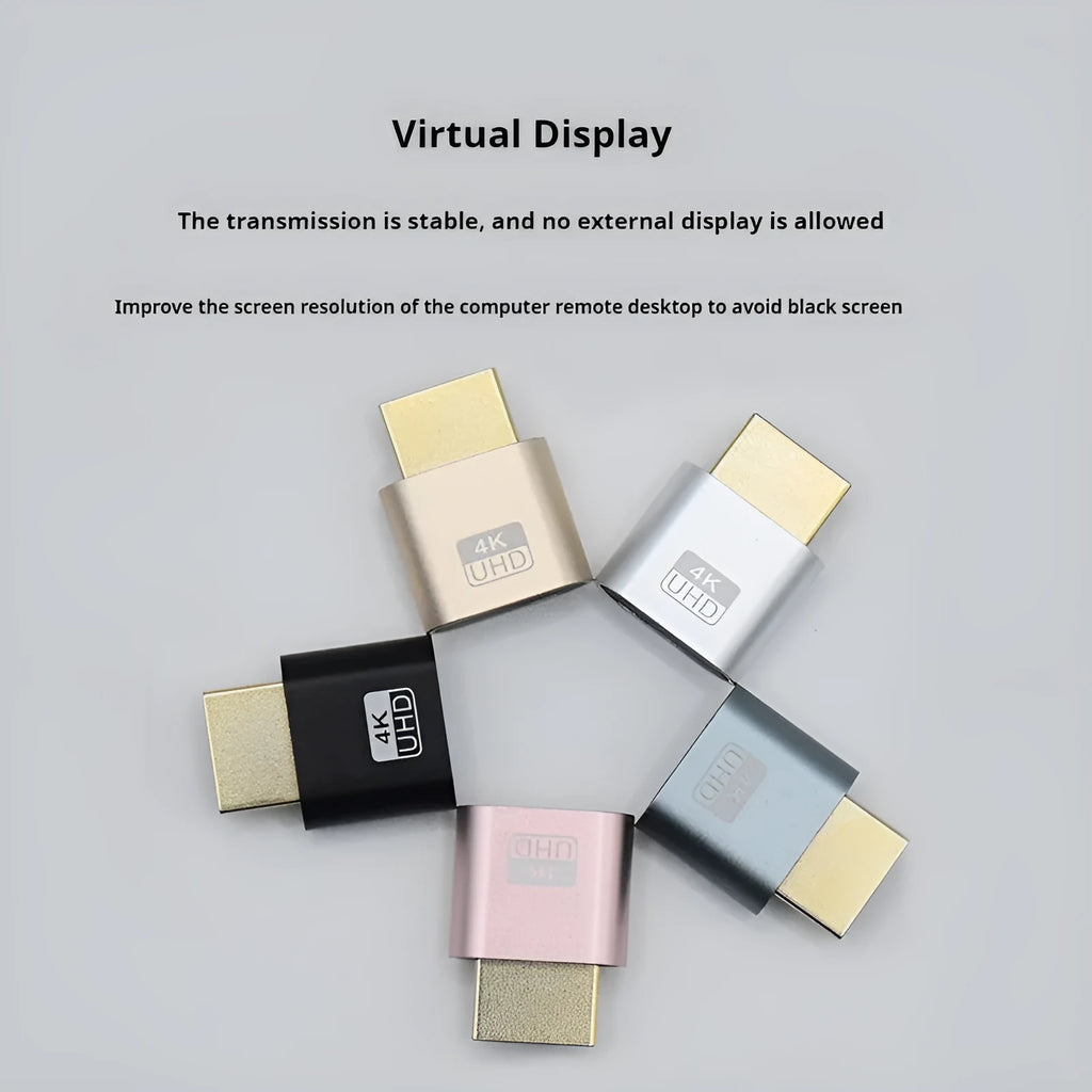 Graphics card HDMI virtual display adaptor with 26.5mm interface in multiple colour options