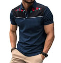 Men's short sleeve polo shirt in mesh fabric with zip decoration details