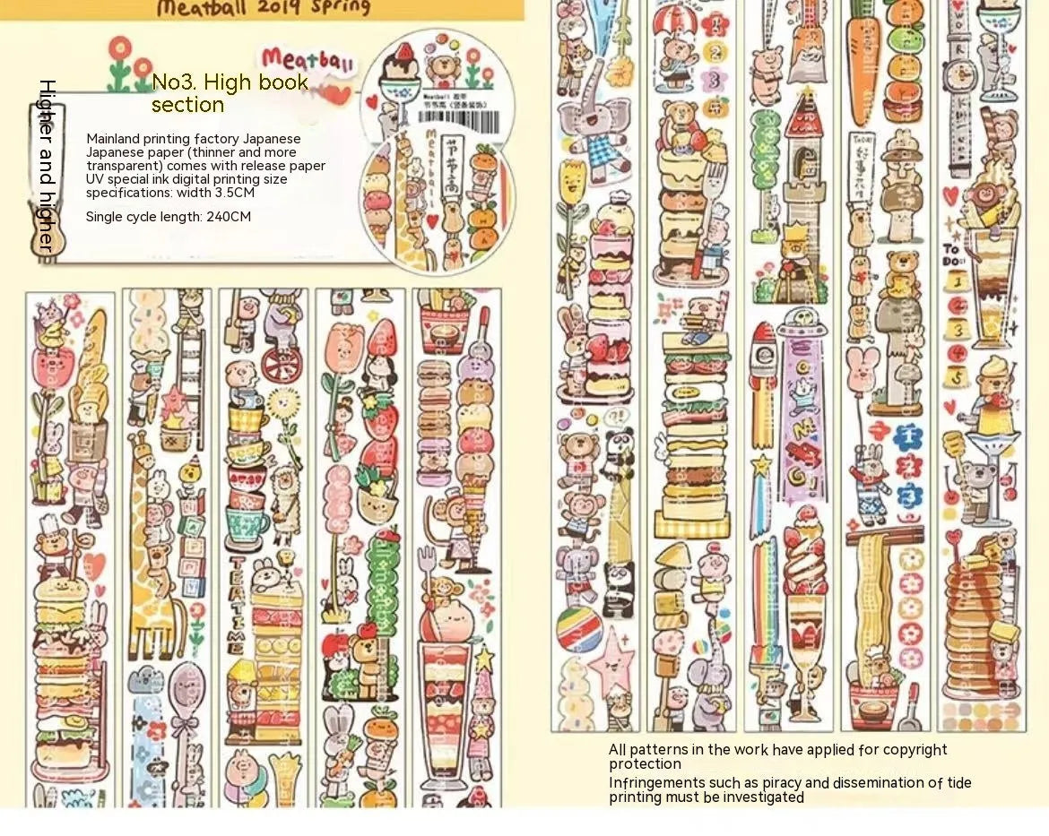 Cartoon character stickers on Japanese paper for haemorrhoid tape packaging decoration
